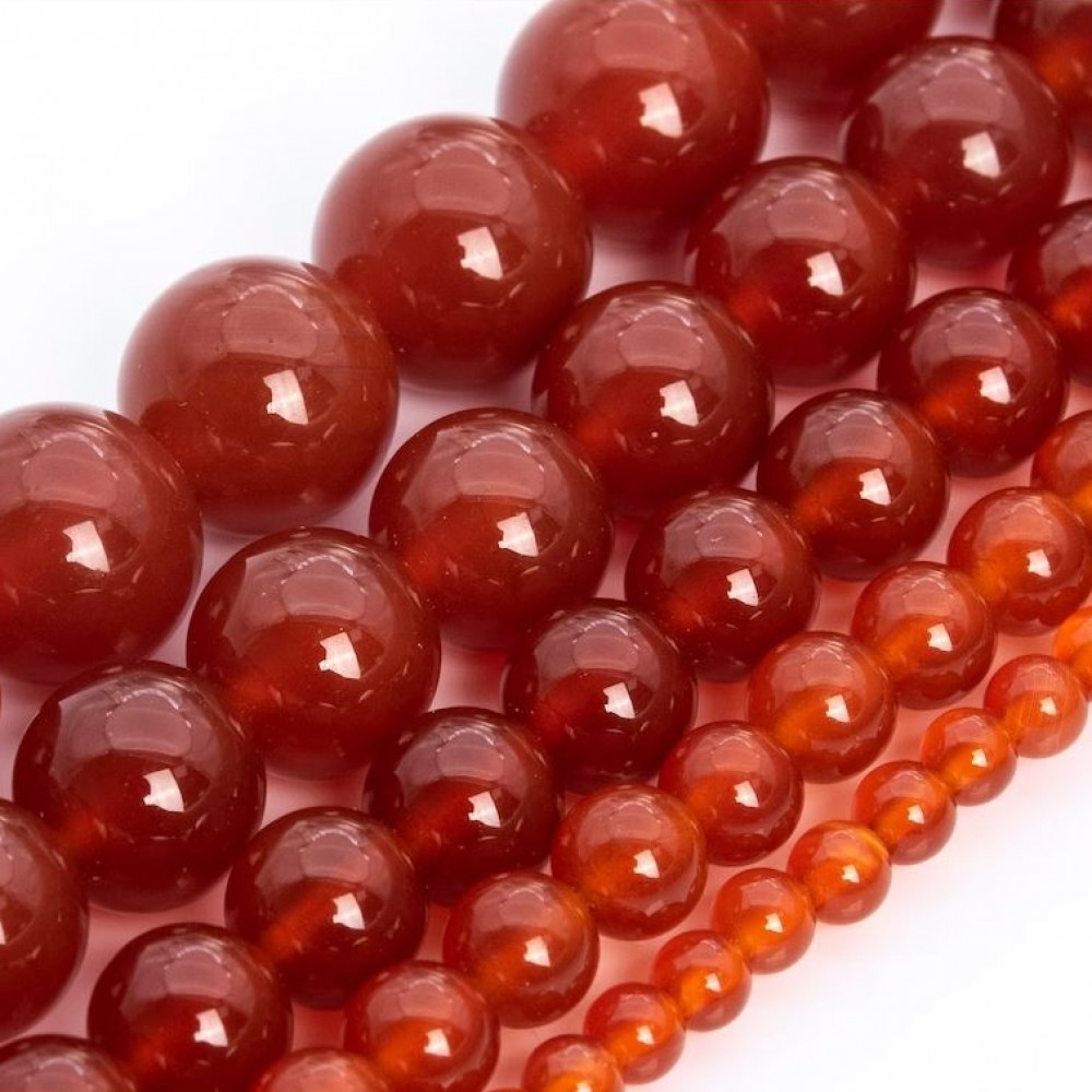 Κορνεόλη (Carnelian) χάντρες φυσικές ημιπολύτιμες πέτρες 3mm/ 4mm/ 6mm/ 8mm/ 10mm/ 12mm (σειρά/36∽38cm)